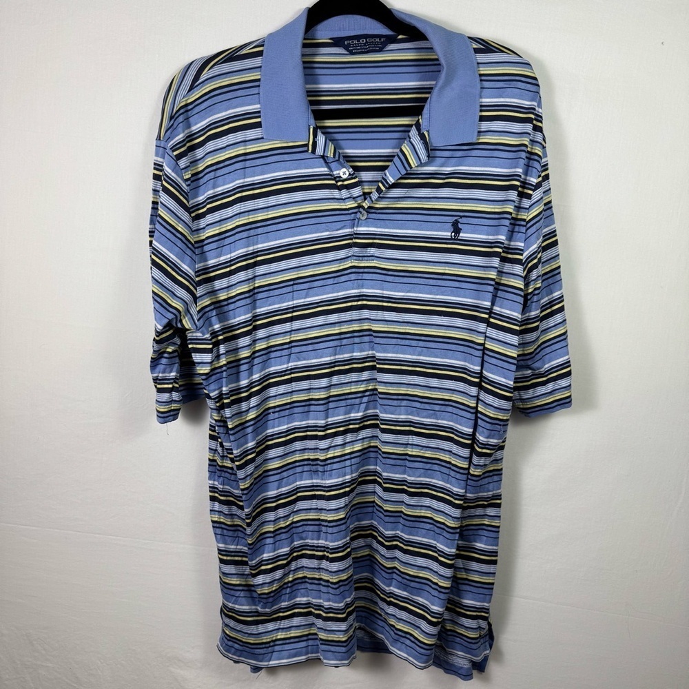 Polo Golf Blue Striped Polo Mens Size L